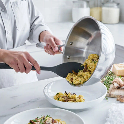 Valencia Pro Stainless Steel Uncoated 3.6-Quart Chef's Pan with Lid