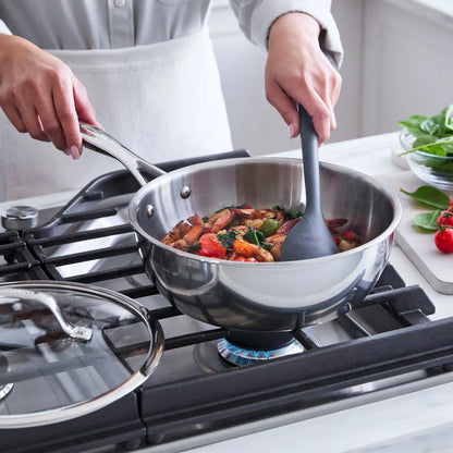 Valencia Pro Stainless Steel Uncoated 3.6-Quart Chef's Pan with Lid