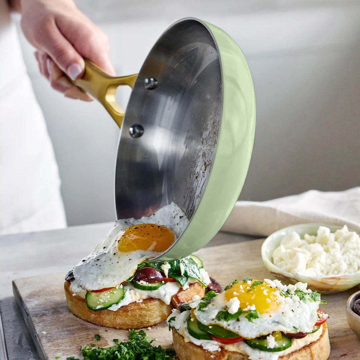 Reserve Pro Uncoated Stainless Steel 8" Frypan | Sage