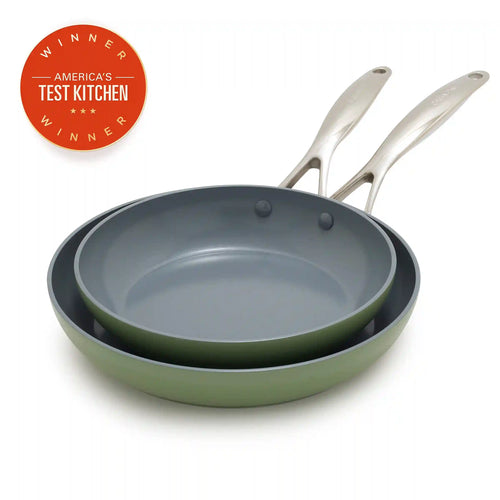 Valencia Pro Ceramic Nonstick 9.5" and 11" Frypan Set | Sage