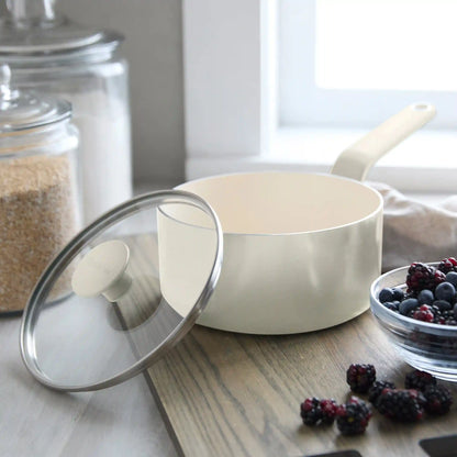Rio Advanced Ceramic Nonstick 2-Quart Saucepan with Lid | Cream