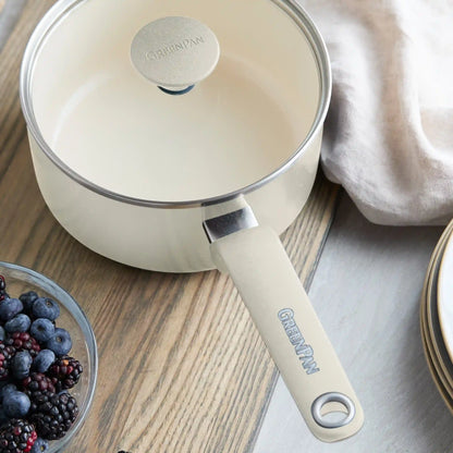 Rio Advanced Ceramic Nonstick 2-Quart Saucepan with Lid | Cream