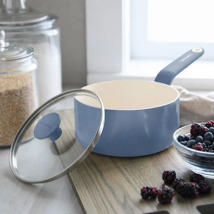 Rio Advanced Ceramic Nonstick 2-Quart Saucepan with Lid | Dutch Blue