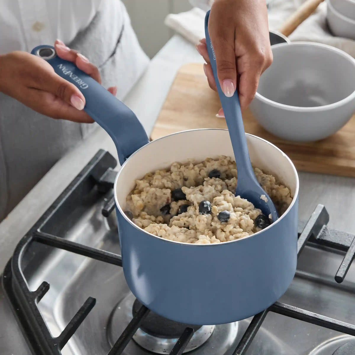 Rio Advanced Ceramic Nonstick 2-Quart Saucepan with Lid | Dutch Blue