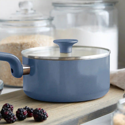Rio Advanced Ceramic Nonstick 2-Quart Saucepan with Lid | Dutch Blue