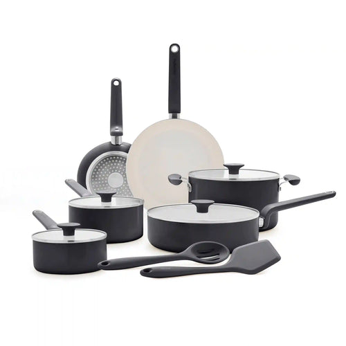Rio Advanced Ceramic Nonstick 12-Piece Cookware Set | Black