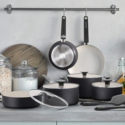 Rio Advanced Ceramic Nonstick 12-Piece Cookware Set | Black
