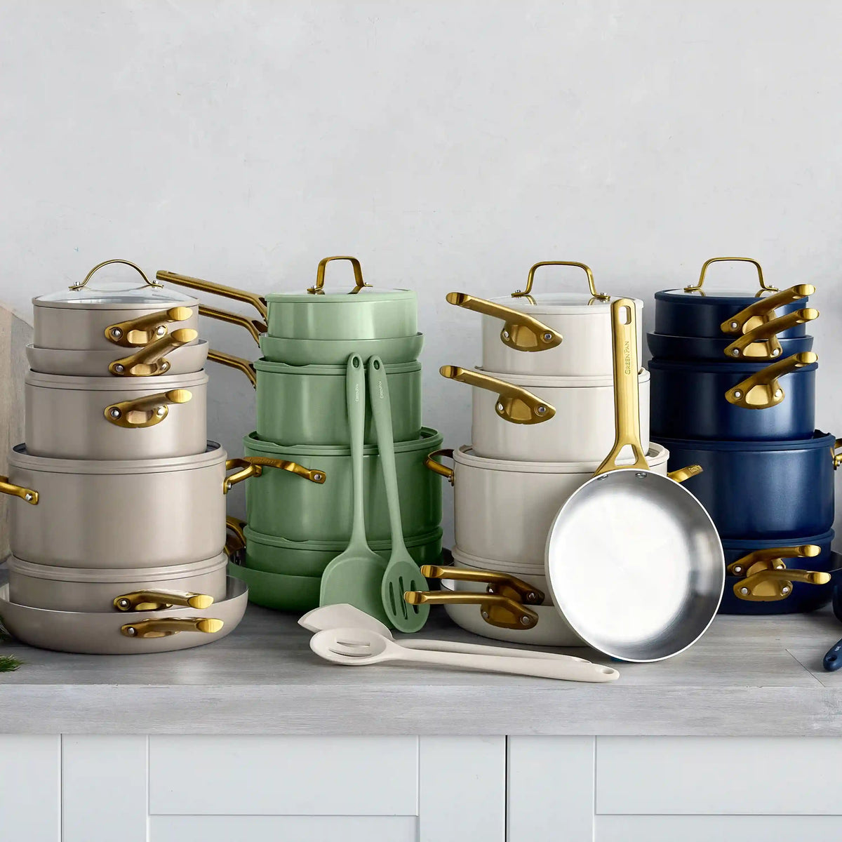 Reserve Pro Uncoated Stainless Steel 12-Piece Cookware Set | Macadamia