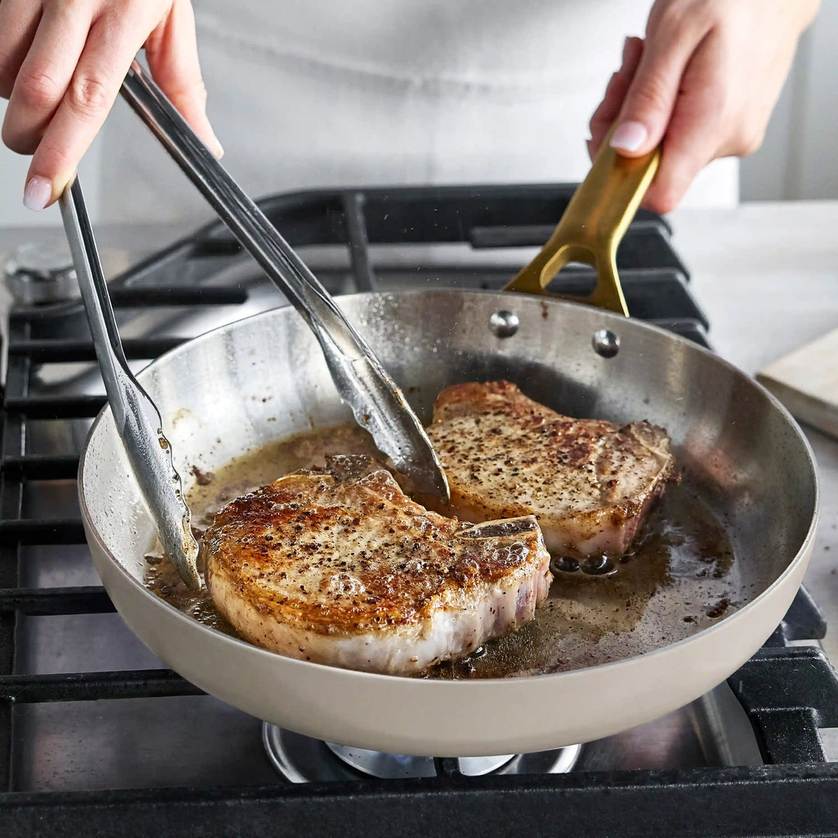 Reserve Pro Uncoated Stainless Steel 12-Piece Cookware Set | Macadamia