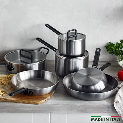 Stanley Tucci™ Uncoated Stainless Steel Ceramic Nonstick 9-Piece Cookware Set