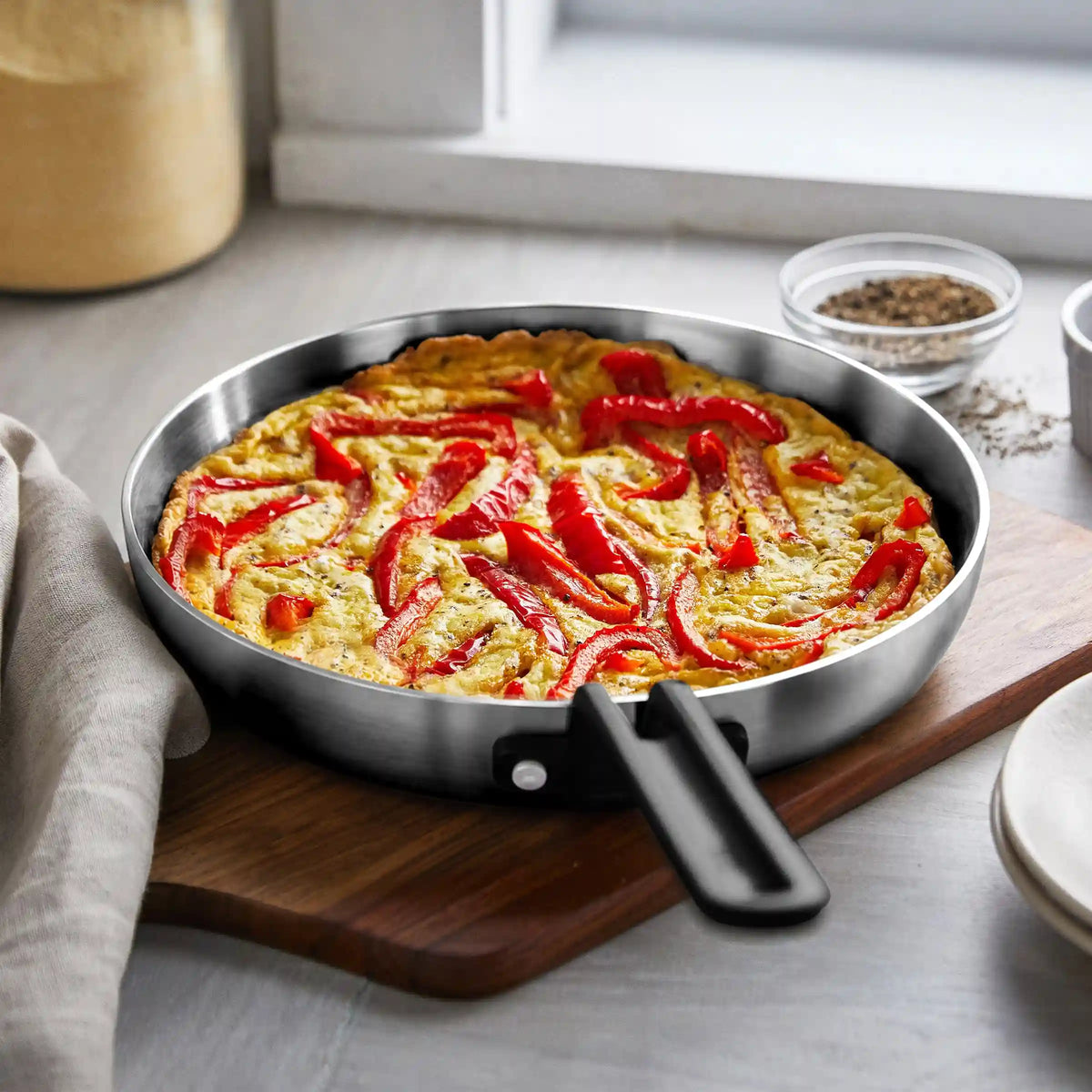 Stanley Tucci™ Uncoated Stainless Steel Ceramic Nonstick 9-Piece Cookware Set
