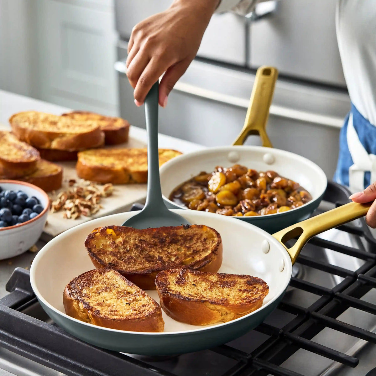 Reserve Pro Ceramic Nonstick 8", 10" and 12" Frypan Set | Spruce