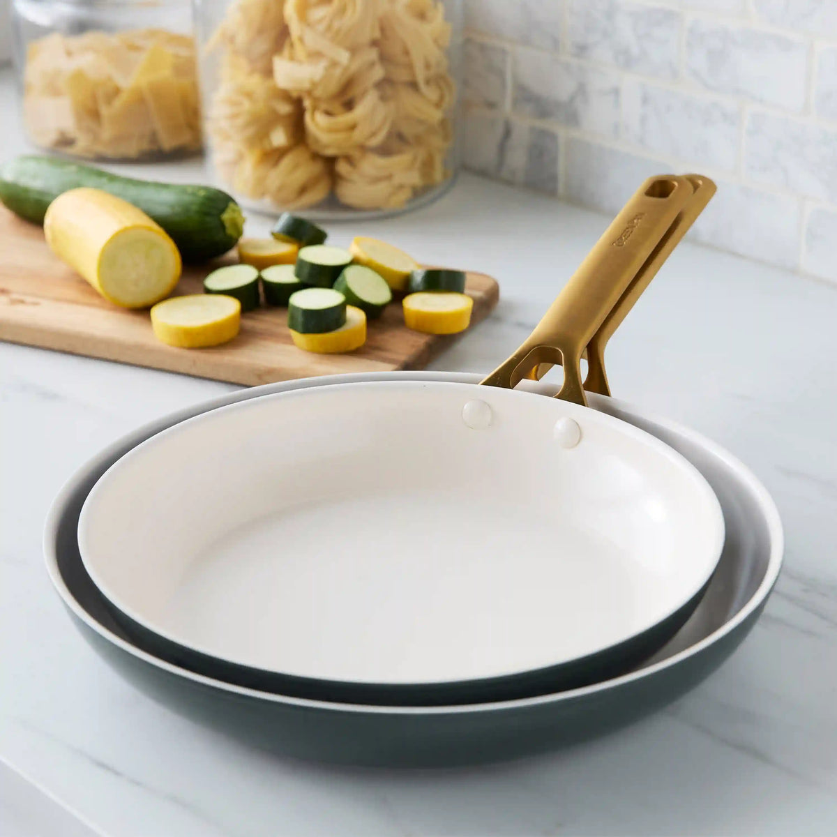 Reserve Pro Ceramic Nonstick 10" and 12" Frypan Set | Spruce