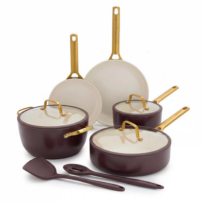 Reserve Pro Ceramic Nonstick 10-Piece Cookware Set | Bordeaux