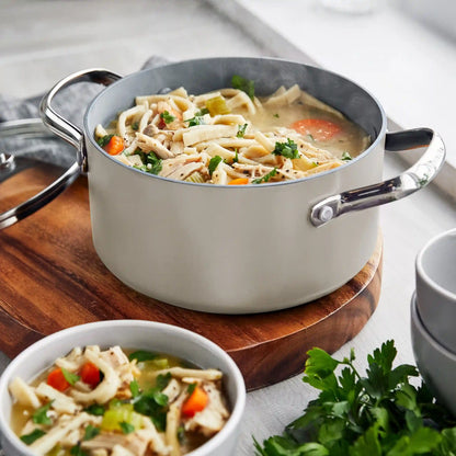 Valencia Pro Ceramic Nonstick 11-Piece Cookware Set | Taupe