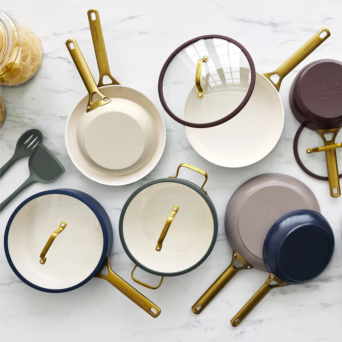 Reserve Pro Ceramic Nonstick 10-Piece Cookware Set | Latte