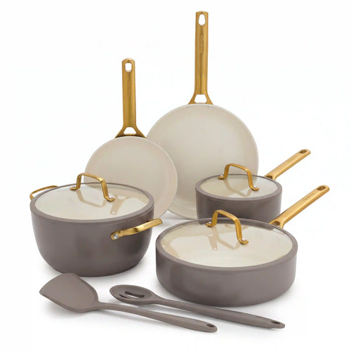 Reserve Pro Ceramic Nonstick 10-Piece Cookware Set | Latte