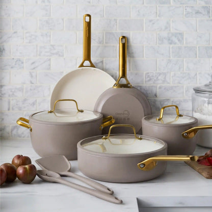 Reserve Pro Ceramic Nonstick 11-Piece Cookware Set | Latte