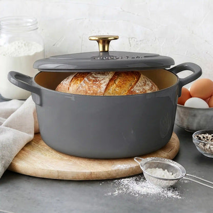 Bobby Flay by GreenPan 5.5-Quart Enameled Cast Iron Dutch Oven 3-Piece Set | Slate