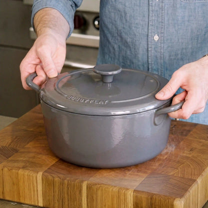 Bobby Flay by GreenPan 5.5-Quart Enameled Cast Iron Dutch Oven 3-Piece Set | Slate