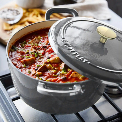 Bobby Flay by GreenPan 5.5-Quart Enameled Cast Iron Dutch Oven 3-Piece Set | Slate