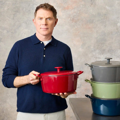 Bobby Flay by GreenPan 5.5-Quart Enameled Cast Iron Dutch Oven 3-Piece Set | Slate
