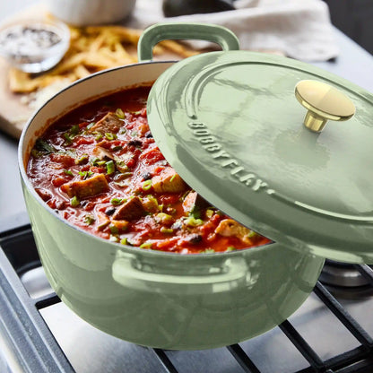 Bobby Flay by GreenPan 5.5-Quart Enameled Cast Iron Dutch Oven 3-Piece Set | Sage