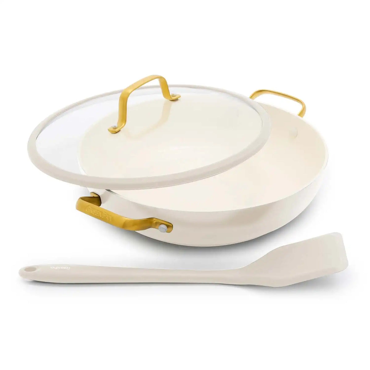 Reserve Pro Ceramic Nonstick 3.75-Quart Everyday Pan with Lid | Cream