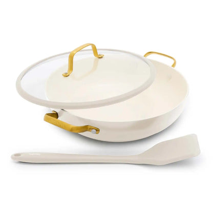 Reserve Pro Ceramic Nonstick 3.75-Quart Everyday Pan with Lid | Cream