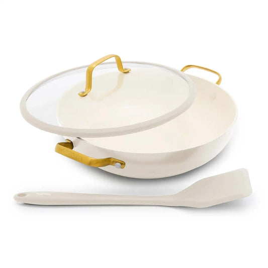Reserve Pro Ceramic Nonstick 3.75-Quart Everyday Pan with Lid | Cream