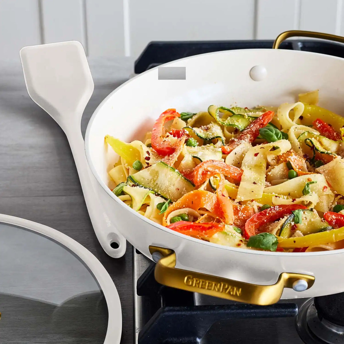 Reserve Pro Ceramic Nonstick 3.75-Quart Everyday Pan with Lid | Cream