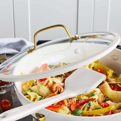 Reserve Pro Ceramic Nonstick 3.75-Quart Everyday Pan with Lid | Cream
