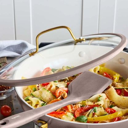 Reserve Pro Ceramic Nonstick 3.75-Quart Everyday Pan with Lid | Latte