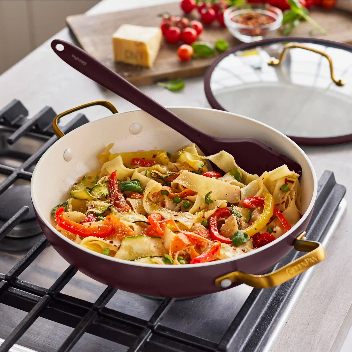 Reserve Pro Ceramic Nonstick 3.75-Quart Everyday Pan with Lid | Bordeaux