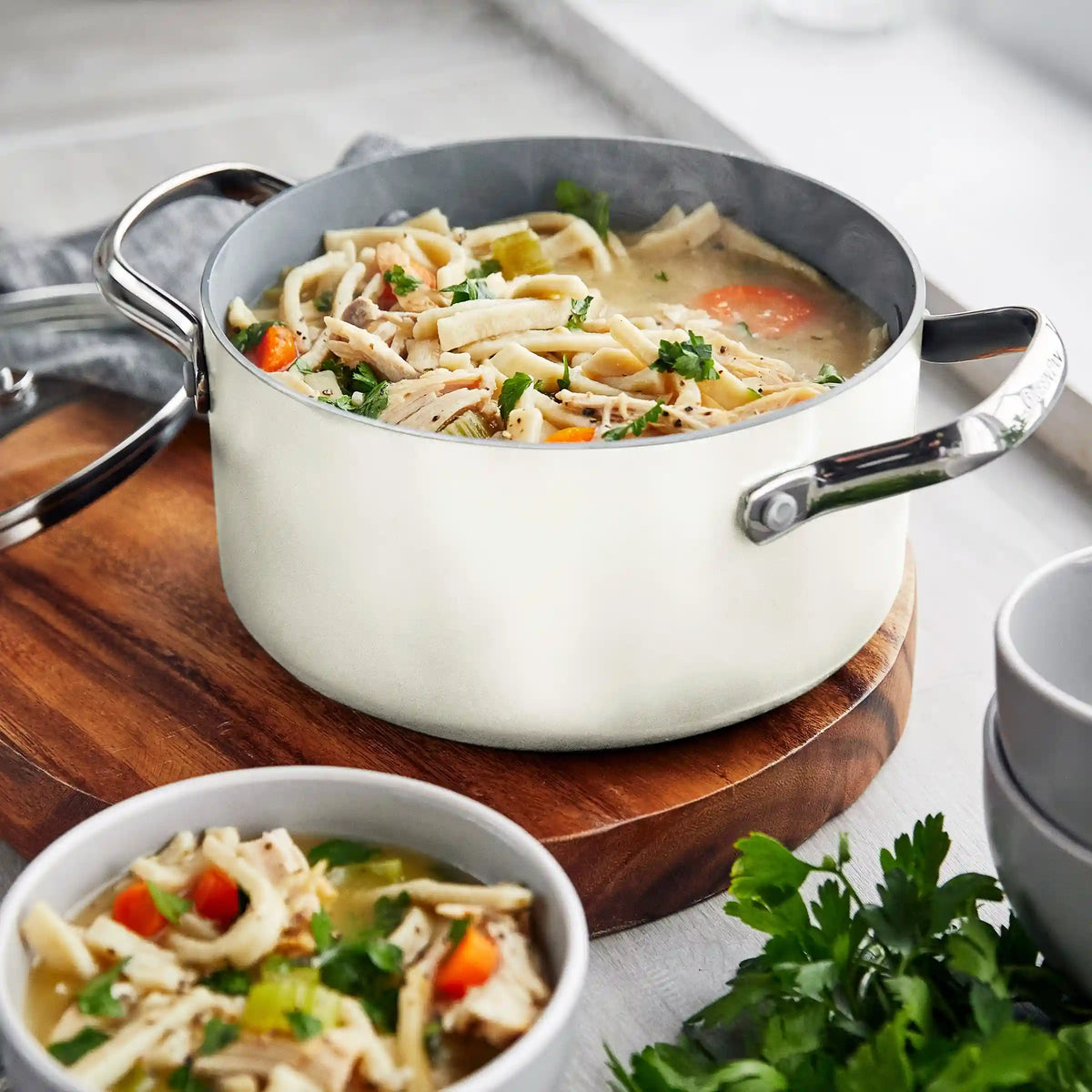 Valencia Pro Ceramic Nonstick 11-Piece Cookware Set | Cream