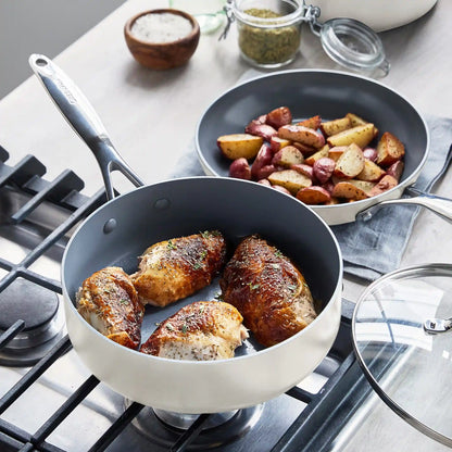 Valencia Pro Ceramic Nonstick 11-Piece Cookware Set | Cream