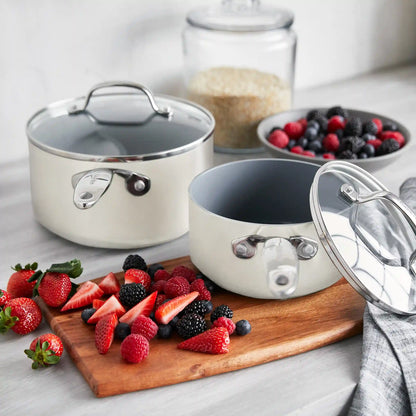 Valencia Pro Ceramic Nonstick 11-Piece Cookware Set | Cream