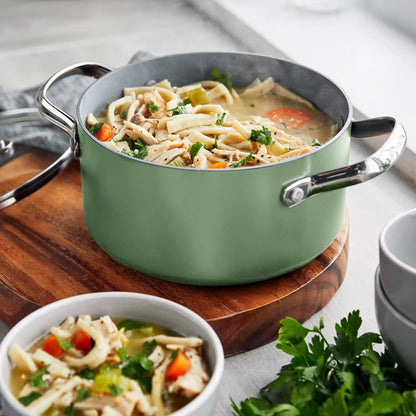 Valencia Pro Ceramic Nonstick 11-Piece Cookware Set | Sage