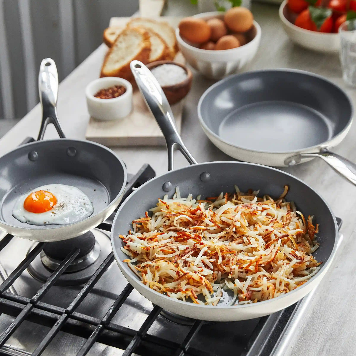 Valencia Pro Ceramic Nonstick 19-Piece Cookware Set | Cream