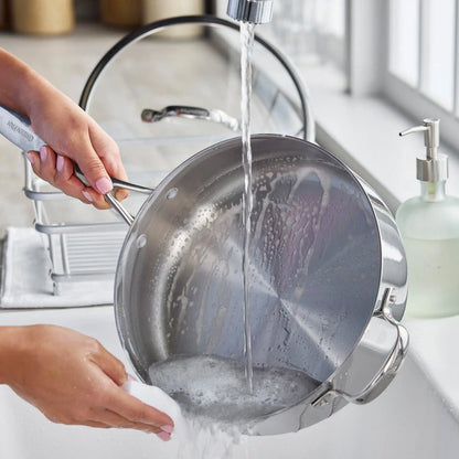 Valencia Pro Stainless Steel Uncoated 5-Quart Sauté Pan with Lid