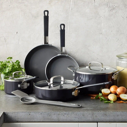 Bobby Flay by GreenPan Professional Ceramic Nonstick 10-Piece Cookware Set | Black