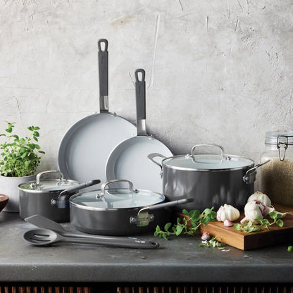 Bobby Flay by GreenPan Professional Ceramic Nonstick 10-Piece Cookware Set | Graphite