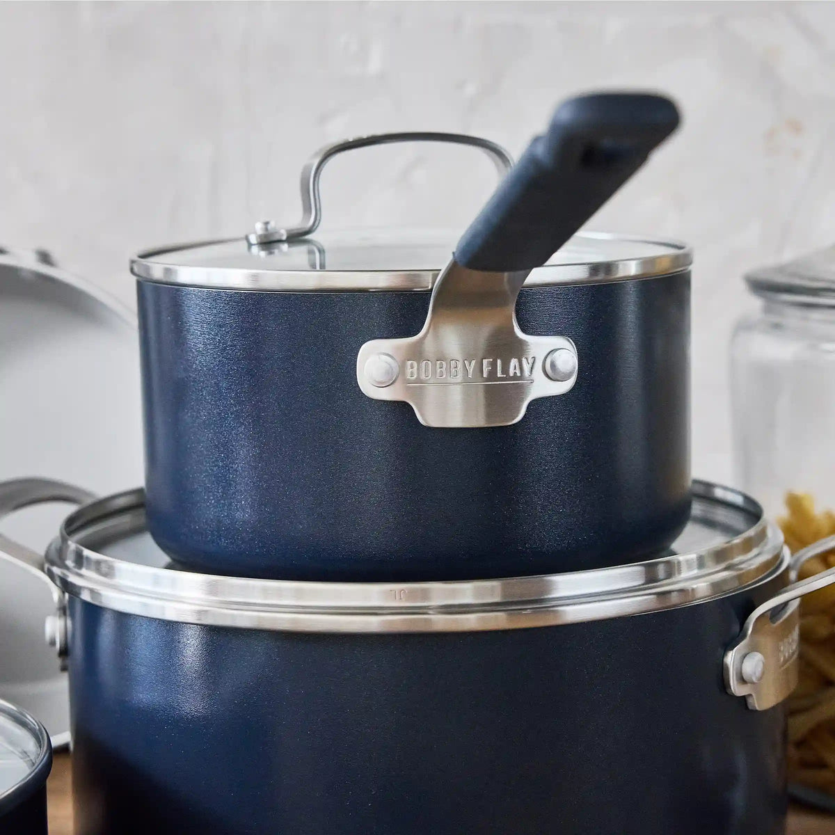 Bobby Flay by GreenPan Professional Ceramic Nonstick 16-Piece Cookware Set | Oxford Blue