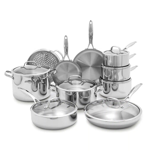 Valencia Pro Stainless Steel Uncoated 17-Piece Cookware Set
