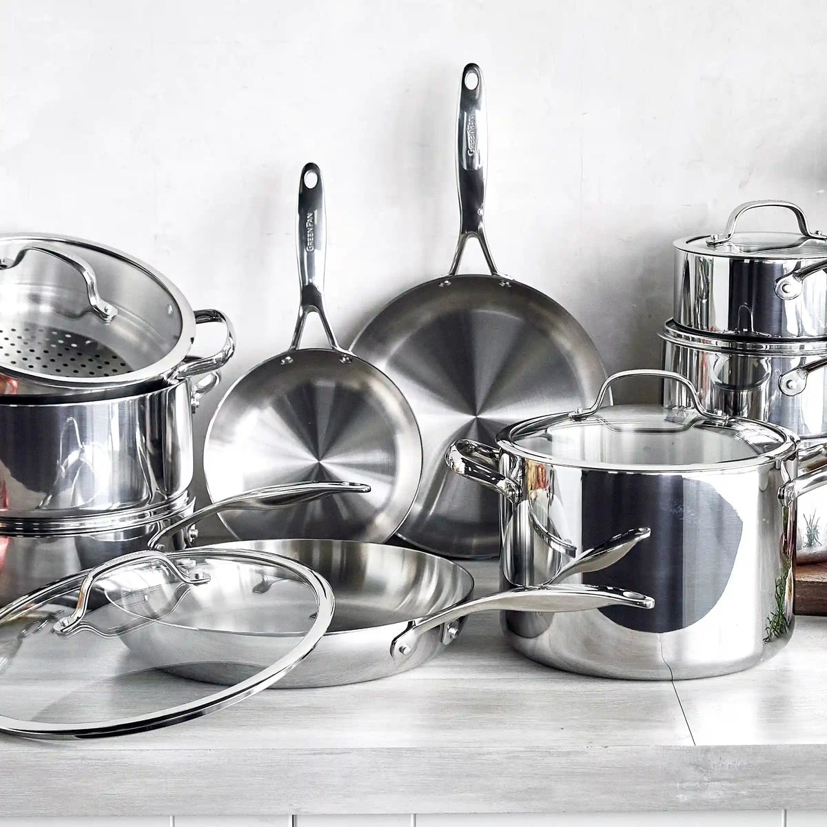Valencia Pro Stainless Steel Uncoated 17-Piece Cookware Set