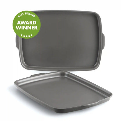 Premiere Ovenware Ceramic Nonstick 18" x 13" Half Sheet Pan Set | Gray